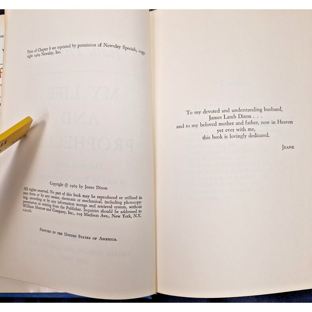 My Life and Prophecies Jeane Dixon HC 1st Ed 1969 Christian New Age Prophecy - Picture 9 of 16